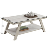 Athens Contemporary Wood Shelf Coffee Table in White Finish T2574P164643
