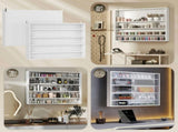 5-Tier Wall Display Storage Cabinet with Glass Doors & 4 Adjustable Shelves 23.6"x31.5" White 09607559