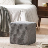 KNITTED FOOT STOOL 62665.00LGRY