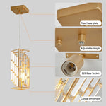 ZUN Modern Crystal Pendant Light - 3 Pack, Adjustable Hanging Ceiling Lamp with Crystal Prism Design for W1340P208480