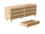 59.06"6-Drawers Rattan Storage Cabinet Rattan Drawer with White Drawer Slides,for Bedroom,Living W757P162758