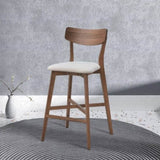 ZUN Wooden Bar Chairs Set of 2, Modern Soft Upholstered Kitchen Island Chairs, Counter Height Stool with W2582P197590