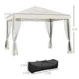 ZUN 3X3M Pop Up Canopy Party Tent with Netting, Instant Gazebo Ez up Screen House Room with Carry Bag 21673268