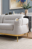 Zoe Modern style Loveseat made with wood and Gold accents in Gray G150109332