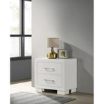 ZUN 2 Drawers MDF Nightstand in Cream White Finish B016P254531