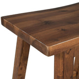 Farmhouse Rustic 2-piece Counter Height Wood Kitchen Dining Stools for Small Places, Walnut 33473961
