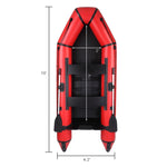 ZUN Camping Survivals 10ft PVC 330kg Water Adult Assault Boat Red Black 44475478