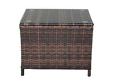 Glass Surface Brown Gradient Iron Frame Rattan Side Table 57975527