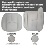 4X Front Leather Seat Cover Gray Fit For Chevy Silverado GMC Sierra 2003-2006 79922486