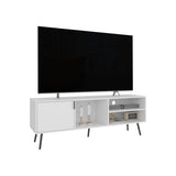 TV Stand, 1 Door, 3 Shelves, White B097P262375
