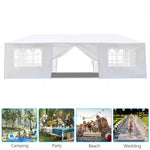 ZUN 10'x30' Outdoor Party Tent with 8 Removable Sidewalls, Waterproof Canopy Patio Wedding Gazebo, White 97185781