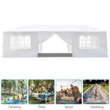 ZUN 10'x30' Outdoor Party Tent with 8 Removable Sidewalls, Waterproof Canopy Patio Wedding Gazebo, White 97185781