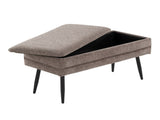 Contemporary Storage Bench in Black Metal and Brown Fabric B202P223619