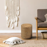 75805950)Ottoman Poof, Natural Seagrass Poufs, Hand Weave Round Footstool, Pouffe Accent 42242531
