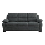 ZUN Comfortable Plush Seating Sofa 1pc Dark Gray Textured Fabric Channel Tufting Solid Wood Frame Modern B011122284