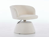 Adjustable Height 360&deg Swivel Bar Stool, Modern Chenille Upholstered Round Dining Chair, W1143P460575