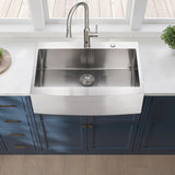 ZUN 33x22x10"Farmhouse Apron Single Bowl Stainless Steel Kitchen Sink W2898P228903