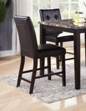 Simple Contemporary Set of 2 Counter Height Chairs Brown Finish Dining Seating's Cushion Chair B01157355