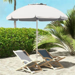 ZUN Outdoor beach umbrella-Cream White （Prohibited by WalMart） 25056736