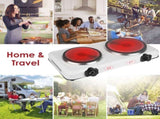 Portable Infrared Dual Hot Plate - 2 Burners for Simultaneous Cooking, 302-1022 Stepless Temp, 29029564
