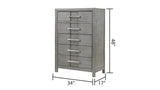 Modern Style 5-Drawer Chest Made with Wood in Gray B009139194