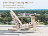 High Fanned Back Outdoor Rocker, 4.5" Wide Armrests Soothing Rocking Motion for Backyard 29305189