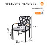 Outdoor Patio K/D Aluminum Stationary Dining Chairs 2PCS with Outdoor-grade Sunbrella Fabric W1886P272372