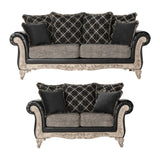 San Marino 2-Tone Fabric Wooden Frame Sofa and Loveseat Set T2574P198797