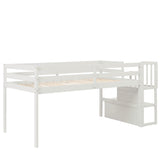 Loft bed with staircase , White W50443251