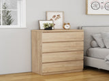 4 Drawer Dresser,Modern Storage Chest of Drawers,31.5In Natural Dresser for Closet with Handle-Free W3151P407891