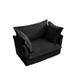 Slip-covered Armchair with 1 Big Back Cushion and 2 Big Toss Pillows, Single Deep Seat Comfy Single W3041P280846