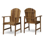 ZUN Outdoor Weather Resistant Acacia Wood Adirondack Dining Chairs , Natural Finish 64844.00