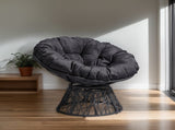 38" Ergonomic Swivel Wicker Papasan Chair with Thick Tufted Cushions, 360 Degree 81220931