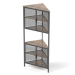 ZUN 5-Tier Shelves with Metal Mesh Door, Bookcase Storage Shelf Corner Shelf for Small Space, Living W2167P182341