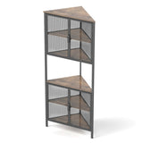 ZUN 5-Tier Shelves with Metal Mesh Door, Bookcase Storage Shelf Corner Shelf for Small Space, Living W2167P182341