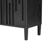 U_Style 59.8" 4-Door Sideboard,Hidden Handle,Distinctive Solid Ash Veneer Buffet with Storage, N711P290714B