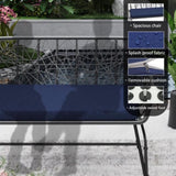 4-piece wicker patio furniture set with tempered glass table, detachable blue cushion cover for easy W2071P291321