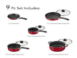 Non-Stick Red Cookware Set, 9 Piece 65437052