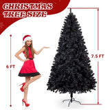 7.5 FT Pre-lit Artificial Christmas Tree, Hinged Xmas Pine Tree with 1350 Branch Tips, 400 Lights 78756924