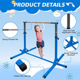 Gymnastics Bar for Kids, Adjustable Height Gym Bar, Junior Training Kip Bar for Home, Built for kids 45433705