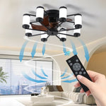 ZUN 21.7 inch Ceiling Fan Light - Windmill-shaped Flush Mount Ceiling Fan with Light with Remote Control W1340103803