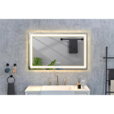 ZUN 48x36 Inch LED Bathroom Mirror with Frontlit and Backlit, Wall Mounted Vanity Mirror with Smart 11754489