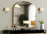 26"X38" Arched Bathroom Mirror, Wall Mounted Mirror with Aluminum Alloy Frame, Bathroom Mirror for 85896465