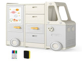 Kids Bus Toy Organizer with Built-in Whiteboard, 4 Drawers2 Cabinets 180LBS Total Weight Capacity 18971532