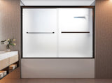 56-60" W x 58" H Framed Double Sliding Shower Door, 1/4" Frosted Ultra-Clear Tempered Glass T5595P476205
