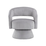 Modern Luxurious Swivel Accent Chair Gray Soft Corduroy Upholstery Plush Seating Solid Wood Stylish B011P256232