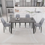 55.12-70.87" expandable rectangular dining table that can accommodate 4-6 people, equipped with 4 PU 15291236