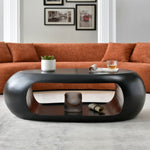 ZUN 53.93'' Modern Oval Coffee Table, Sturdy Fiberglass Center Cocktail Table Tea Table for Living Room, W876P178609