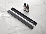 24 Inch Offset Linear Drain with Reversible Flat & Tile Insert Cover, 304 Stainless Steel W2287P480790