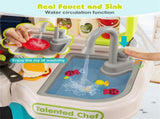 Blue Kids Corner Play Kitchen with Realistic Sounds, Lights & Steam, 95PCS Accessories Pretend 17632106
